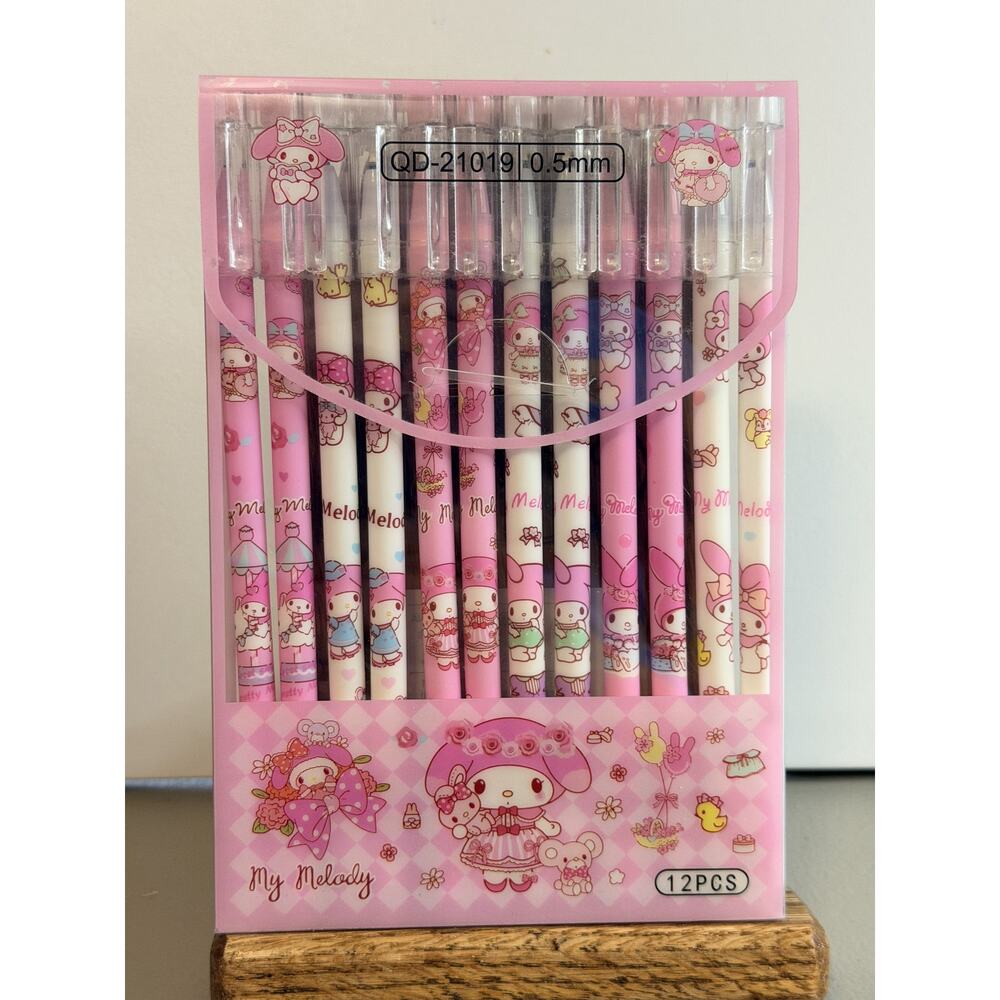 #MM-768 My Melody Pens - 12 pk - erasable Black Ink